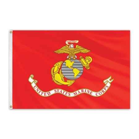 Global Flags Unlimited Marine Corps Outdoor Nylon Flag 5'x8' 203864